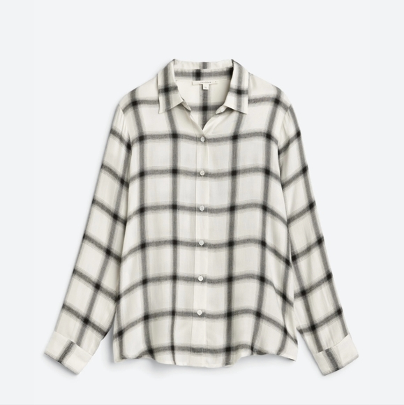 Black and white plaid button up - Picture 1 of 7